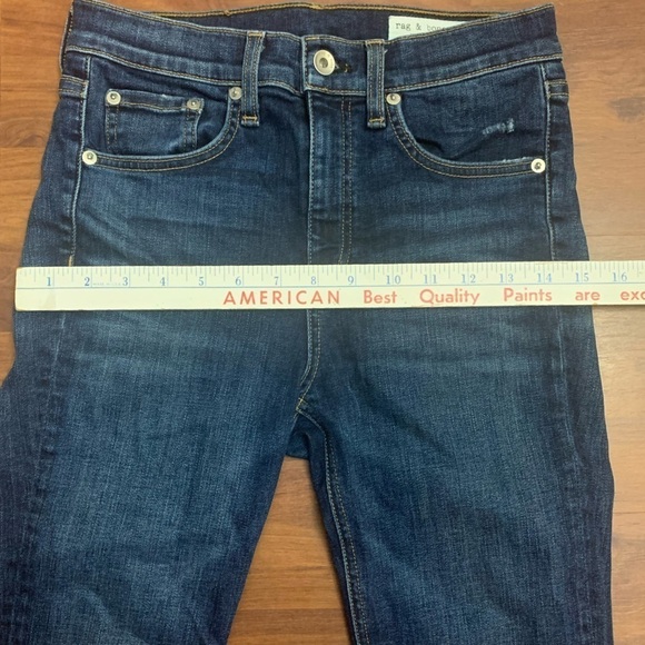 Rag & Bone Elton Fit High Rise Skinny Ankle Jeans Classic Dark Preppy Size 25 - Picture 9 of 16